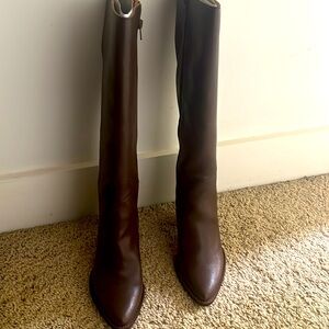 Chocolate brown leather knee high boots!